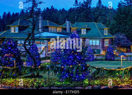 Les Butchart Gardens, à l'époque de Noël, situé près de Victoria, en Colombie-Britannique. Banque D'Images