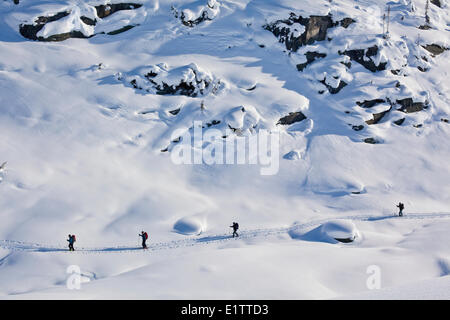 Un groupe de pistes de randonnée à Roger's Pass, le parc national des Glaciers, C.-B. Banque D'Images