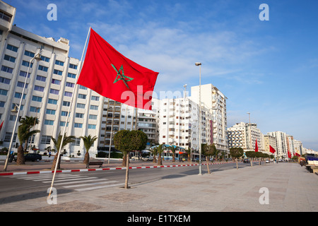 Avenue Mohammed VI à la nouvelle partie de Tanger, Maroc Banque D'Images