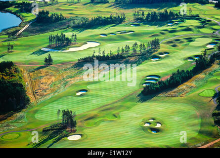 Vue aérienne de l'Links at Crowbush Cove, Lakeview, Prince Edward Island, Canada Banque D'Images