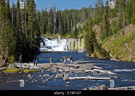 Lewis Falls, parc national de Yellowstone, Wyoming, USA Banque D'Images