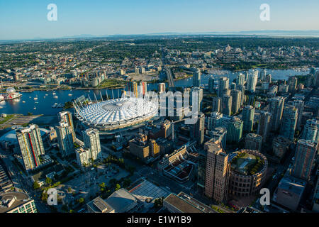 Vue aérienne au-dessus de Vancouver, Colombie-Britannique, Banque D'Images