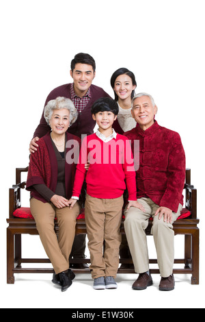 Portrait de famille heureuse Banque D'Images