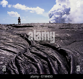 Pahoe Pahoe Lave, Volcanoes National Park, New York Banque D'Images