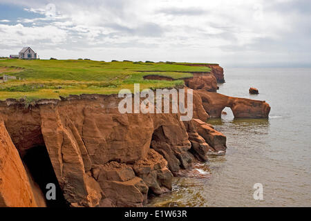 La côte sauvage typique Cap aux Meules Îles de la Madeleine Iles de la Magedelaine Québec. Le petit achipelago est situé dans Banque D'Images