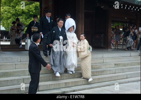 Le Japon, Tokyo2014 - Sanctuaire de Meiji Shinto Mariage Shinto traditionnel Banque D'Images