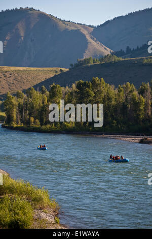 Rafting sur la rivière Snake, Jackson Hole, Wyoming Banque D'Images