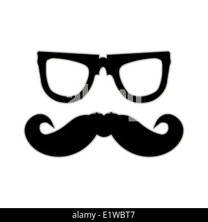 Lunettes et moustache hippie Banque D'Images