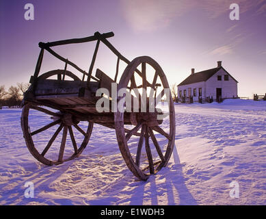 Charrette de la rivière Rouge, Lieu historique national de Lower Fort Garry, près de Selkirk, Manitoba, Canada Banque D'Images