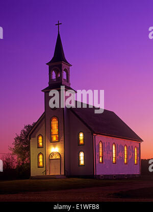 Église catholique, st Genevieve, Manitoba, Canada Banque D'Images