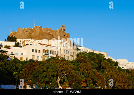 Grèce, Îles du Dodécanèse, l'île de Patmos, Agios Ioanis Theologos, monastère de St John, Unesco world heritage Banque D'Images