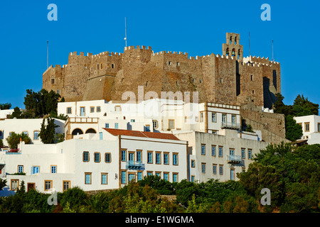 Grèce, Îles du Dodécanèse, l'île de Patmos, Agios Ioanis Theologos, monastère de St John, Unesco world heritage Banque D'Images