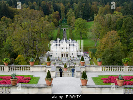 Château de Linderhof, en Allemagne, dans le sud-ouest de Bavière près de Abbaye Ettal Banque D'Images