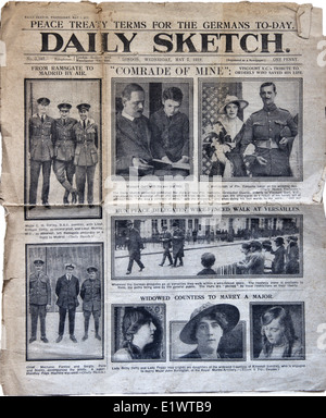 Copie du journal britannique Daily Sketch, daté du mercredi 7 mai, 1919 Banque D'Images