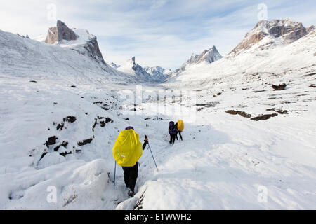 La ville de la mine Giant et Aurora Borealis, Territoires du Nord-Ouest, Canada Banque D'Images