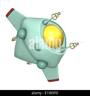 Numérique 3D render of a fighter toon hornet isolé sur fond blanc Banque D'Images