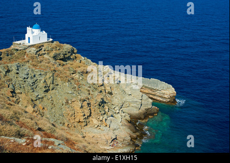 La Grèce, Îles Cyclades, Sifnos, sept martyrs chapelle, village de Kastro Banque D'Images