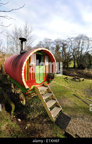 Une roulotte pour l'hébergement de vacances dans Ceredigion - West Wales, UK Banque D'Images