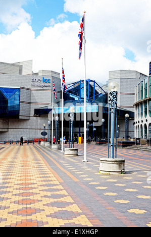 L'entrée principale de l'International Convention Centre, Centenary Square, Birmingham, Angleterre, Royaume-Uni, Europe de l'Ouest. Banque D'Images