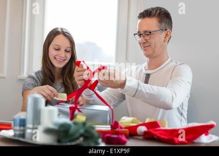 Smiling Father Christmas at home