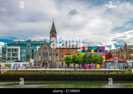 L'Irlande, Dublin, palais et église de City quay Banque D'Images