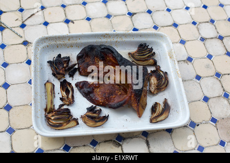 La délicatesse d'oreilles de cochon plat de cuisson cuire du porc de l'alimentation Banque D'Images