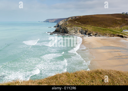 Portreath North Cornwall England UK entre St Agnes et de Godrevy sur la côte du patrimoine Banque D'Images