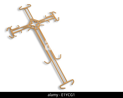 Croix de Rusty sur le fil en 3d software Banque D'Images