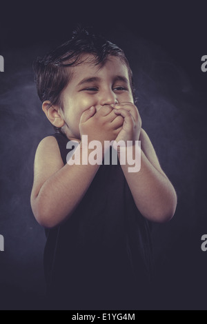 Rap boy dressed rocker avec funny faces Banque D'Images