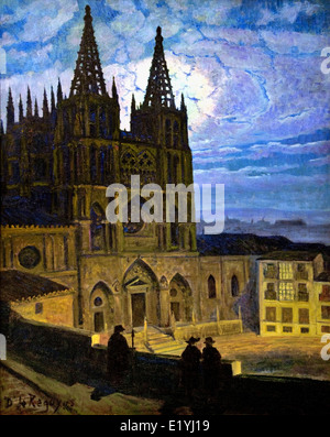Moonlight La Cathédrale de Burgos par Dario de Regoyos y Valdes 1857-1913 Espagne Espagnol Banque D'Images