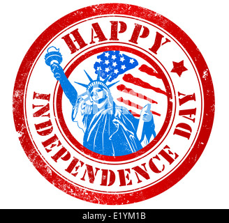 Joyeuse fête de l'indépendance grunge stamp, en langue anglaise (4 Juli, US) Banque D'Images
