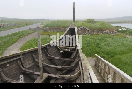 Long navire viking réplique haroldswick unst shetland ecosse juin 2014 Banque D'Images