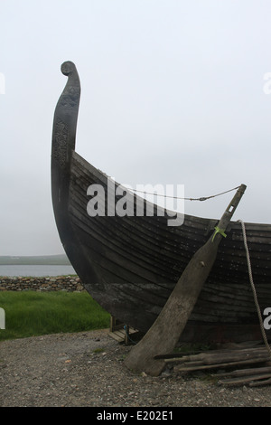 Long navire viking réplique haroldswick unst shetland ecosse juin 2014 Banque D'Images