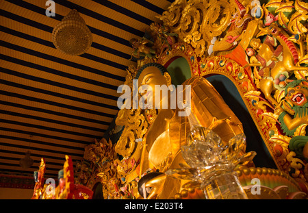 Katmandou Népal Bouddha d'or du monastère Drikung Kagyu Rinchenling. L'Est de Katmandou. Banque D'Images