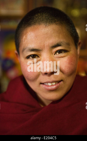 Le Népal Himalaya bouddhiste au monastère de Kharigandentenphelling dans le village de Thamo Everest 83 Mt de Solukhumbu Banque D'Images