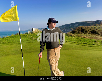 Rory McIlroy sur le 5e de Royal Portrush, co Antrim, en Irlande du Nord Banque D'Images