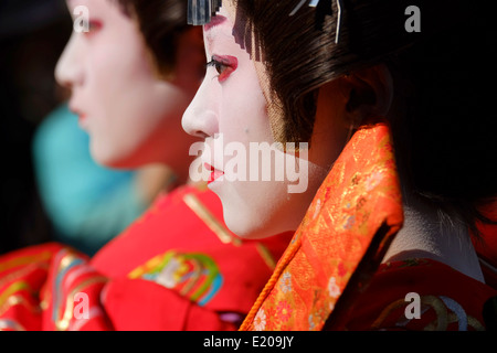 Yoshiwara d'Edo Oiran Dochu Parade, Ichiyo Sakura Matsuri Banque D'Images