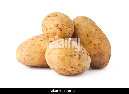 Pommes de terre isolé sur fond blanc Banque D'Images