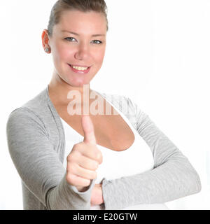 Woman showing Thumbs up Banque D'Images
