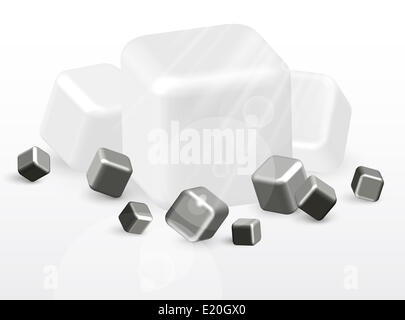 3D noir et blanc abstract background Banque D'Images