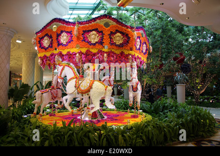 Le carrousel de chevaux à l'hôtel Wynns à Las Vegas Banque D'Images