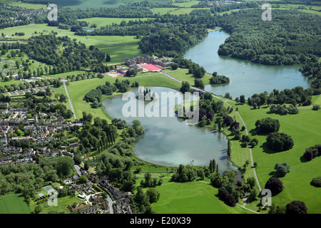 Vue aérienne de Blenheim Palace dans l'Oxfordshire UK au cours de la leucémie et lymphome 2014 Triathlon Recherche Banque D'Images