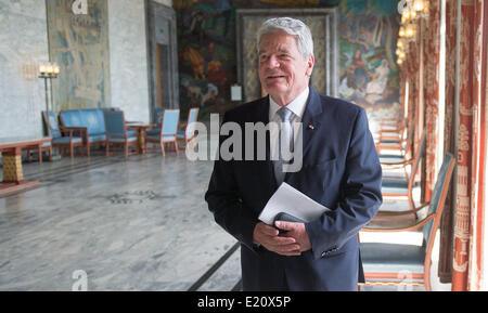 Le Président allemand Joachim Gauck visite la cabine de l'hôtel de ville d'Oslo, Norvège, 12 juin 2014. Gauck est sur une visite de quatre jours de visite en Norvège. Photo : Banque D'Images