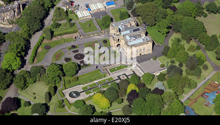 Vue aérienne de Cartwright Hall à Bradford Banque D'Images