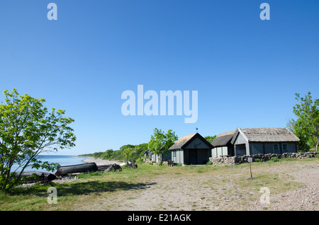 Vieux village de pêcheurs Alvedsjobodar au swedish island Oland Banque D'Images