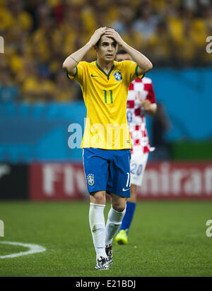 Sao Paulo, Brésil. 12 Juin, 2014. Oscar dans le match entre le Brésil et la Croatie dans la phase de groupes de la Coupe du Monde de 2014, pour le groupe d'un match à l'Arena Stadium à Sao Paulo le 12 juin 2014 Photo :. /Urbanandsport Nurphoto Urbanandsport NurPhoto Crédit :/ZUMAPRESS.com/Alamy/Live News Banque D'Images