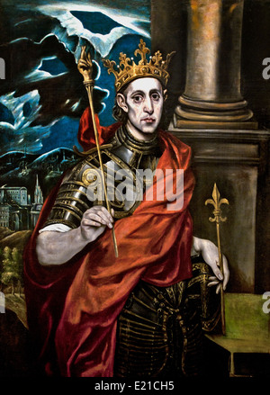 St Louis, Roi de France 1600 disciple de El Greco l'espagnol Banque D'Images