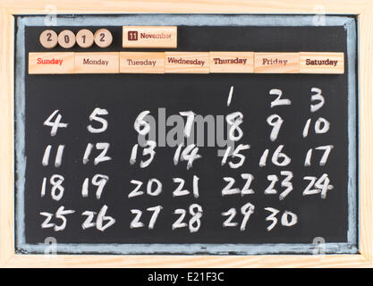 Dessin à la main calendrier 2012 Banque D'Images