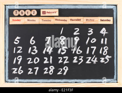 Dessin à la main calendrier 2012 Banque D'Images