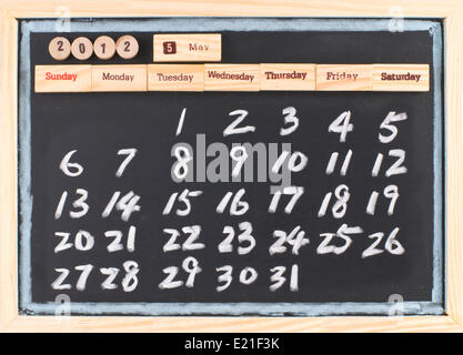 Dessin à la main calendrier 2012 Banque D'Images